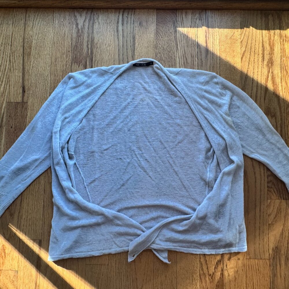NIC+ZOE Light Gray Lightweight 4-Way Cardigan